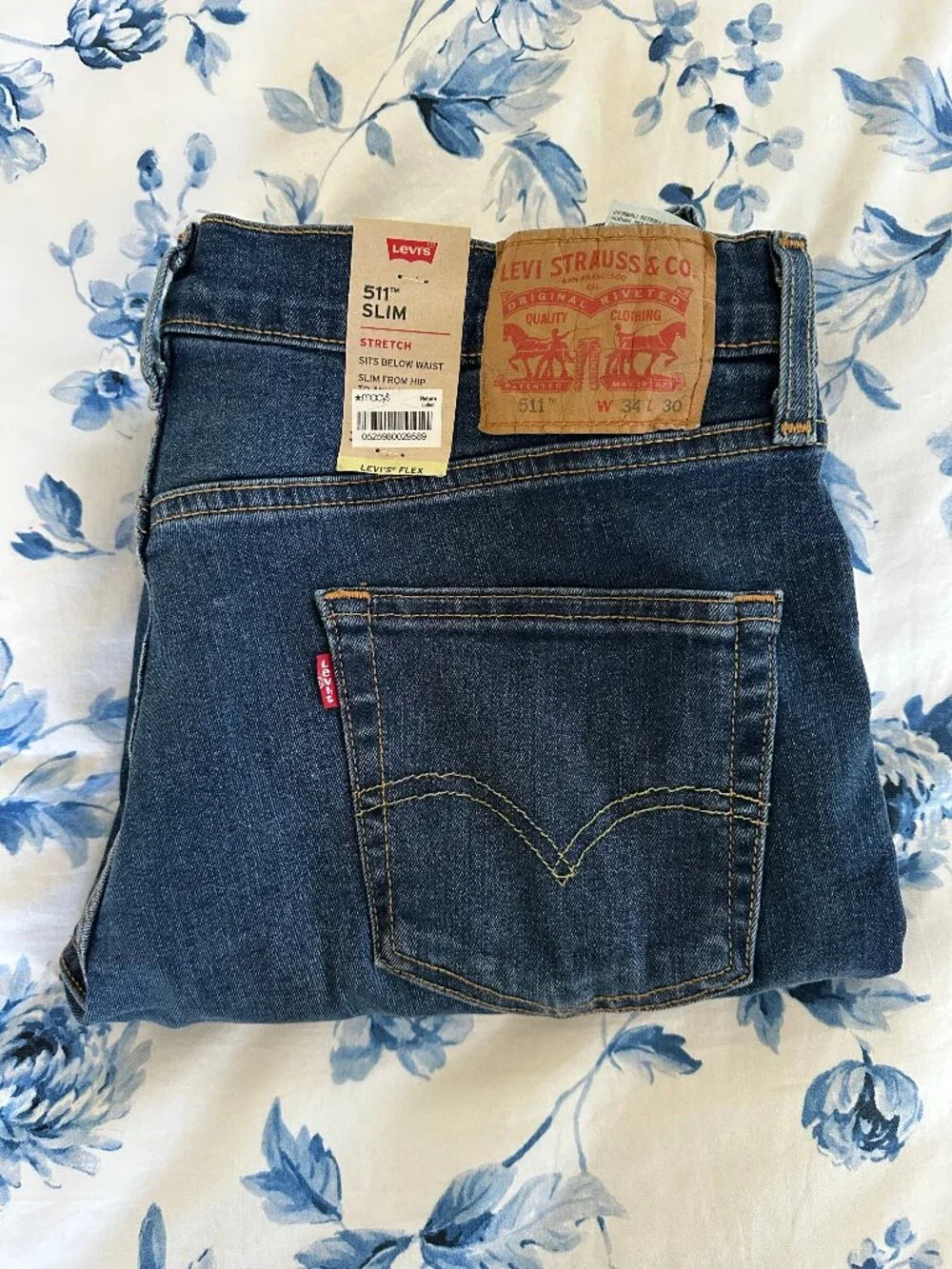 Levi's 511 Slim Jeans Men's 34x30 Dark Wash Stretch Denim NWT PC9-04511-2595
